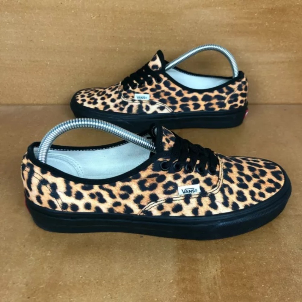 Vans Leopard Print Black Trim Sneakers